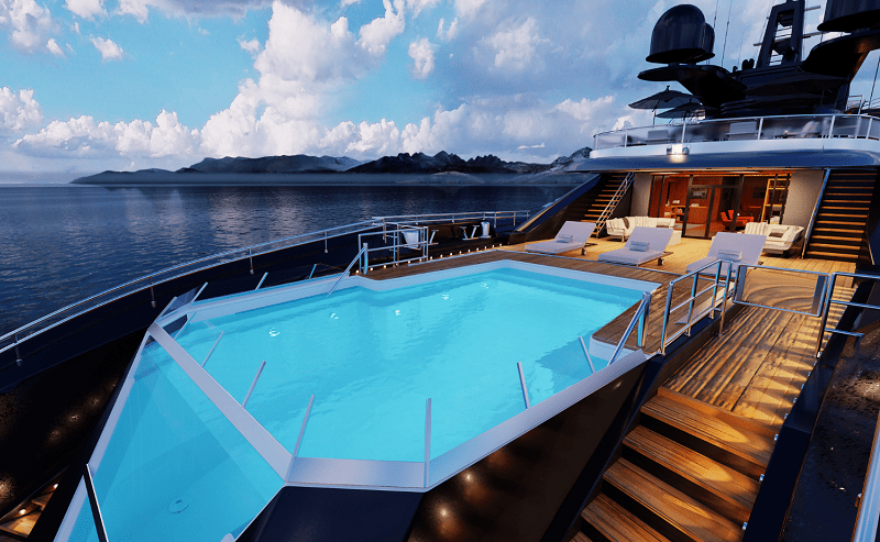 Relaxing on the deck of a luxury yacht at sunset